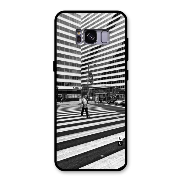 Black White Perspective Glass Back Case for Galaxy S8