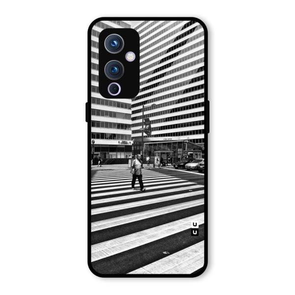 Black White Perspective Glass Back Case for OnePlus 9