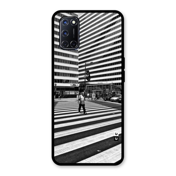 Black White Perspective Glass Back Case for Oppo A52