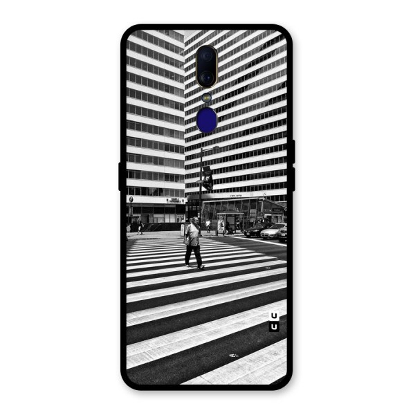 Black White Perspective Glass Back Case for Oppo F11