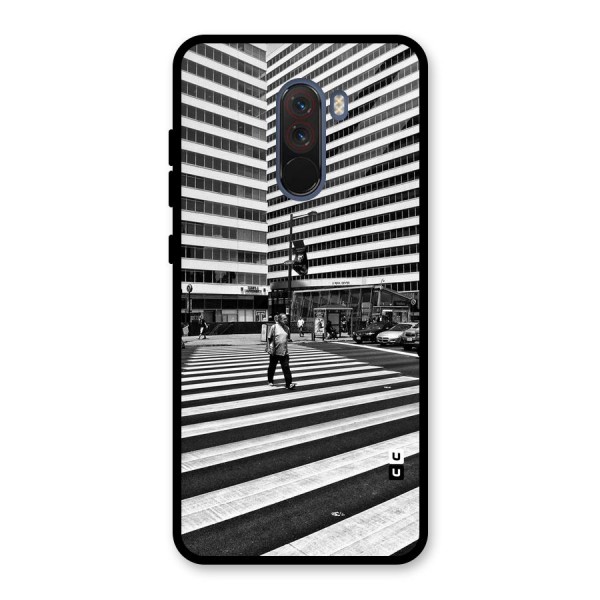 Black White Perspective Glass Back Case for Poco F1