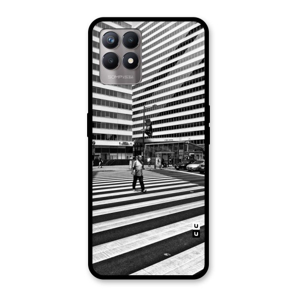 Black White Perspective Glass Back Case for Realme 8i