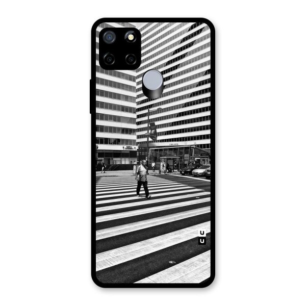 Black White Perspective Glass Back Case for Realme C12