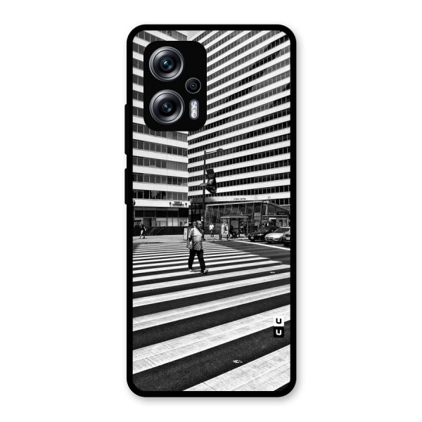 Black White Perspective Glass Back Case for Redmi K50i