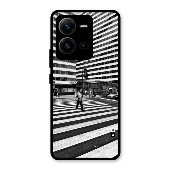 Black White Perspective Glass Back Case for Vivo V25