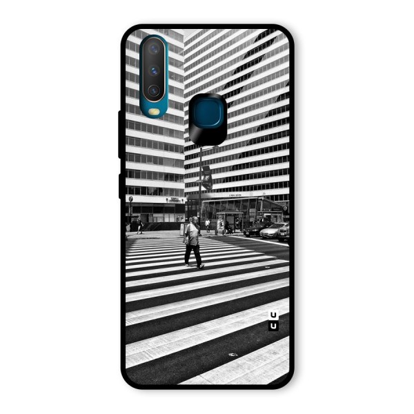 Black White Perspective Glass Back Case for Vivo Y12