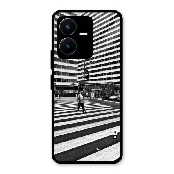 Black White Perspective Glass Back Case for Vivo Y22