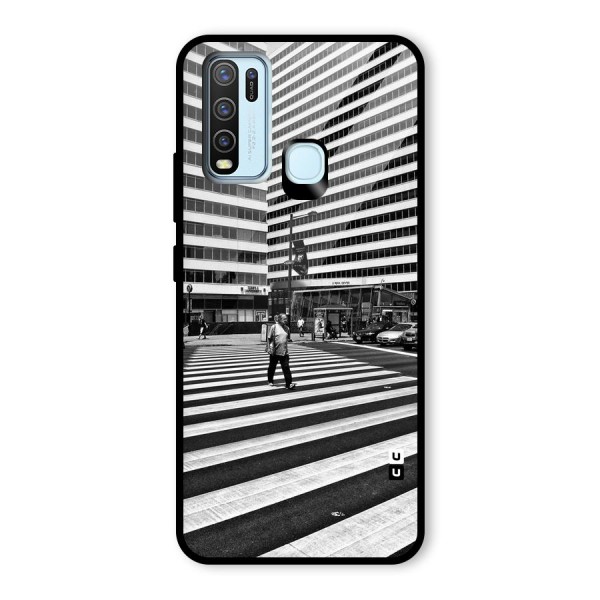 Black White Perspective Glass Back Case for Vivo Y50