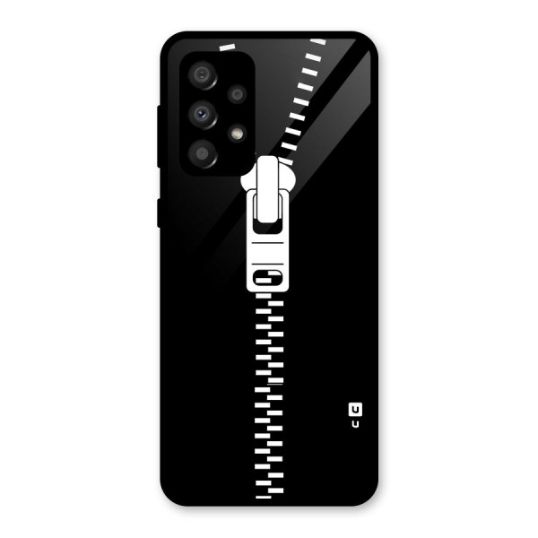 Black Zipper Glass Back Case for Galaxy A32