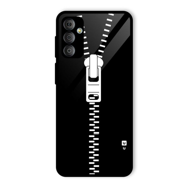 Black Zipper Glass Back Case for Galaxy F23