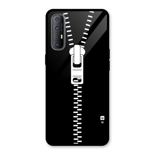 Black Zipper Glass Back Case for Oppo Reno3 Pro