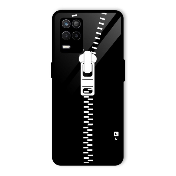 Black Zipper Glass Back Case for Realme 9 5G