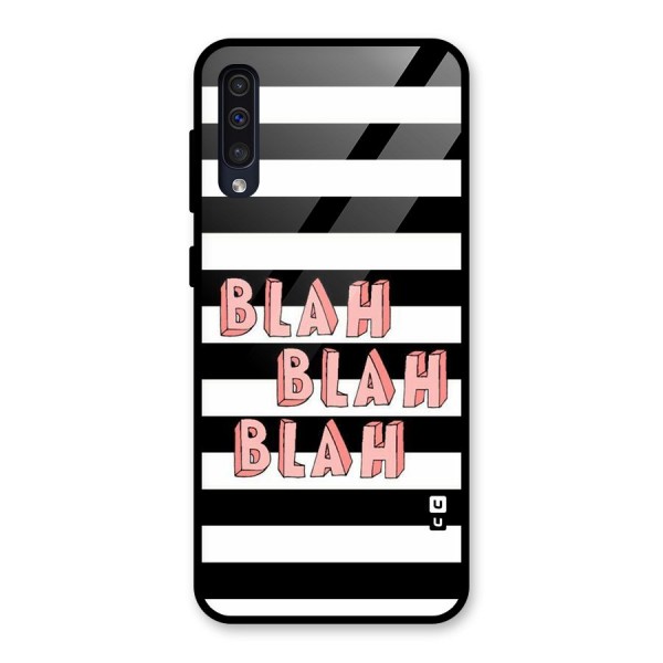 Blah Bold Stripes Glass Back Case for Galaxy A50s