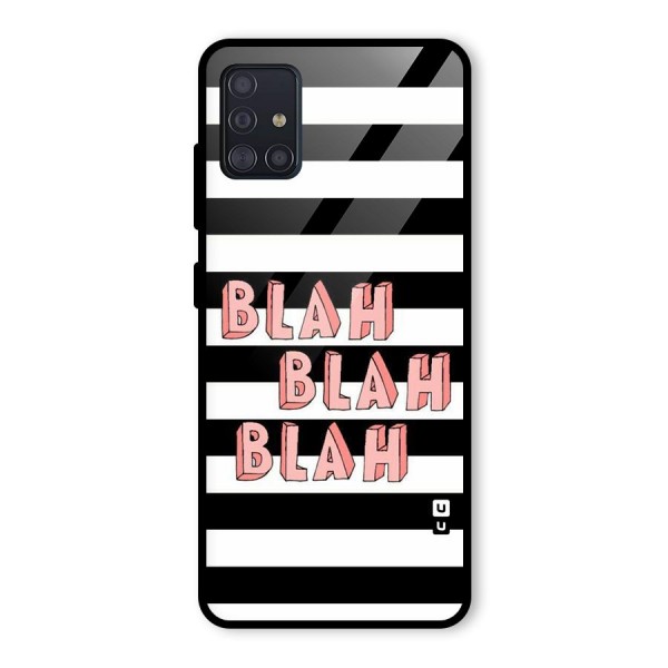 Blah Bold Stripes Glass Back Case for Galaxy A51