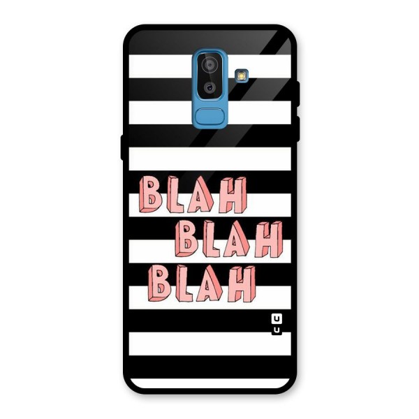 Blah Bold Stripes Glass Back Case for Galaxy J8