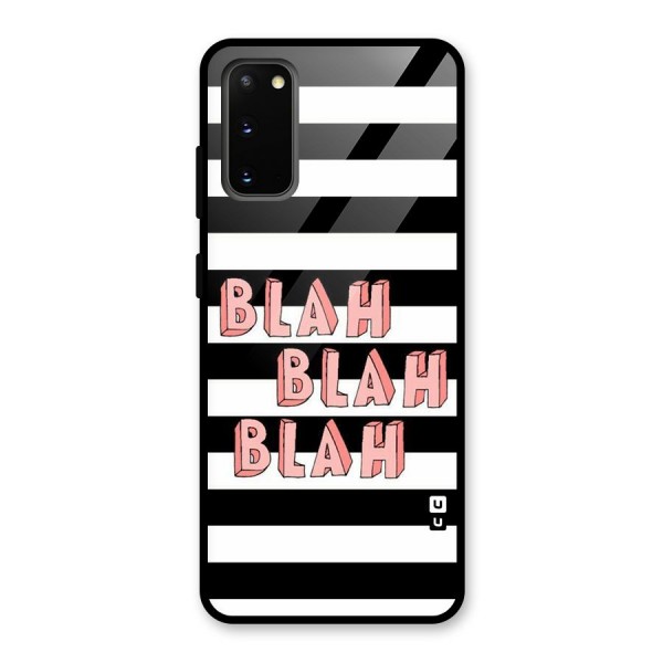 Blah Bold Stripes Glass Back Case for Galaxy S20