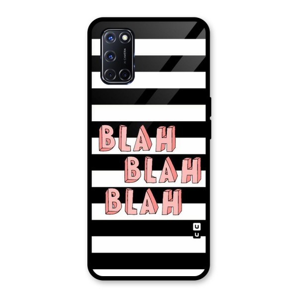 Blah Bold Stripes Glass Back Case for Oppo A52