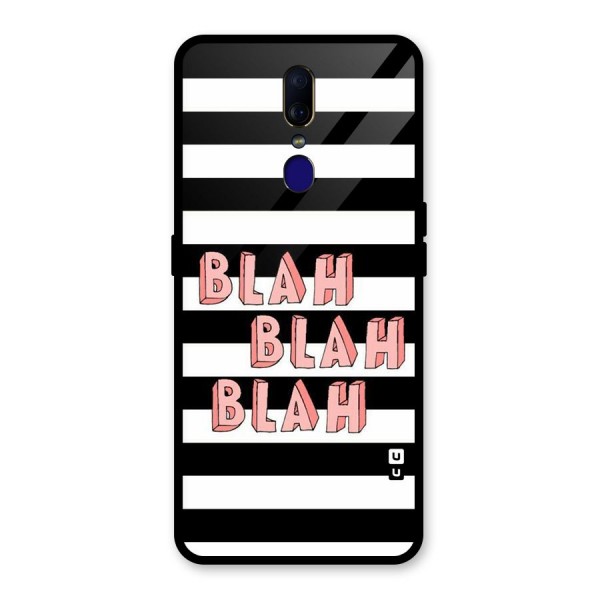 Blah Bold Stripes Glass Back Case for Oppo F11