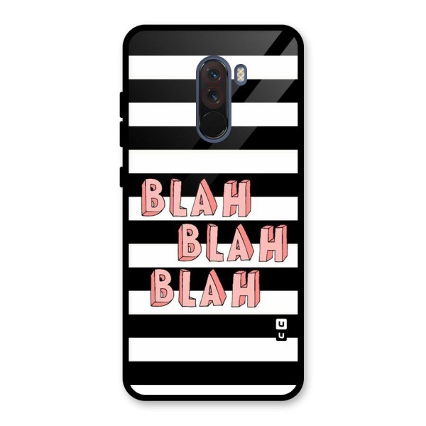 Blah Bold Stripes Glass Back Case for Poco F1