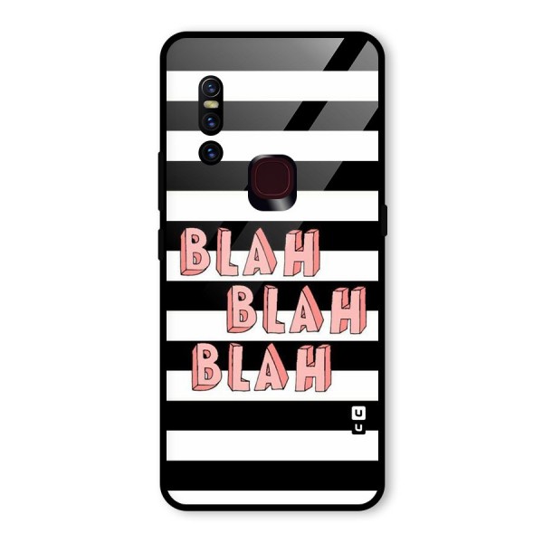 Blah Bold Stripes Glass Back Case for Vivo V15