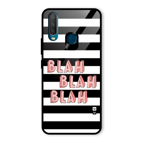 Blah Bold Stripes Glass Back Case for Vivo Y12