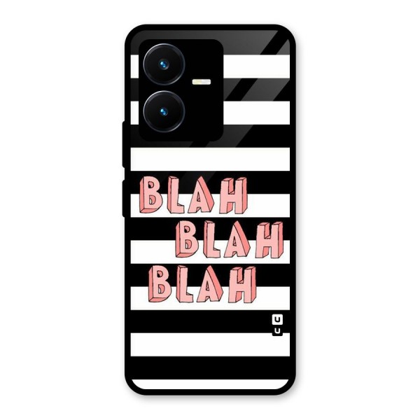 Blah Bold Stripes Glass Back Case for Vivo Y22