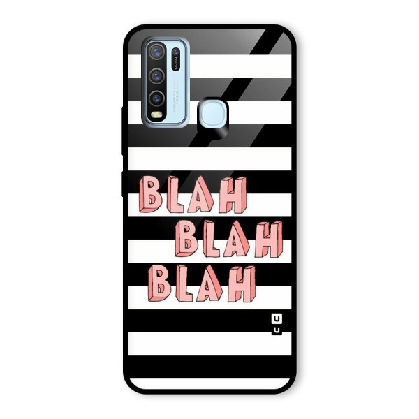 Blah Bold Stripes Glass Back Case for Vivo Y30