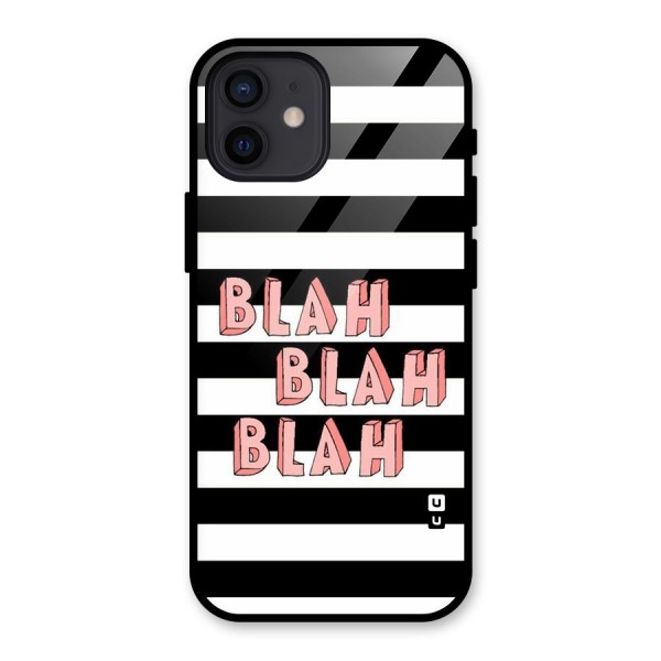 Blah Bold Stripes Glass Back Case for iPhone 12