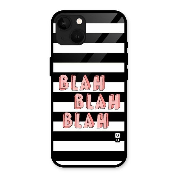 Blah Bold Stripes Glass Back Case for iPhone 13