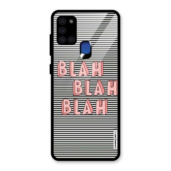 Blah Stripes Glass Back Case for Galaxy A21s