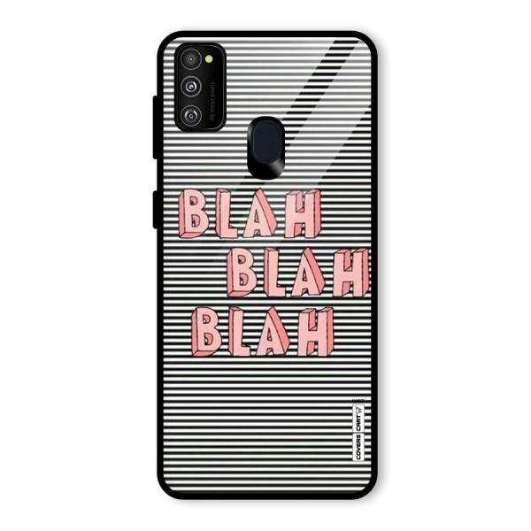 Blah Stripes Glass Back Case for Galaxy M30s