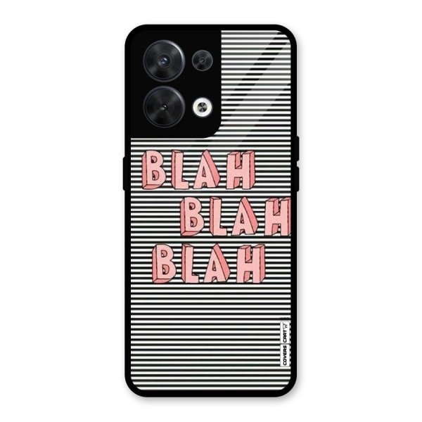 Blah Stripes Glass Back Case for Oppo Reno8 5G