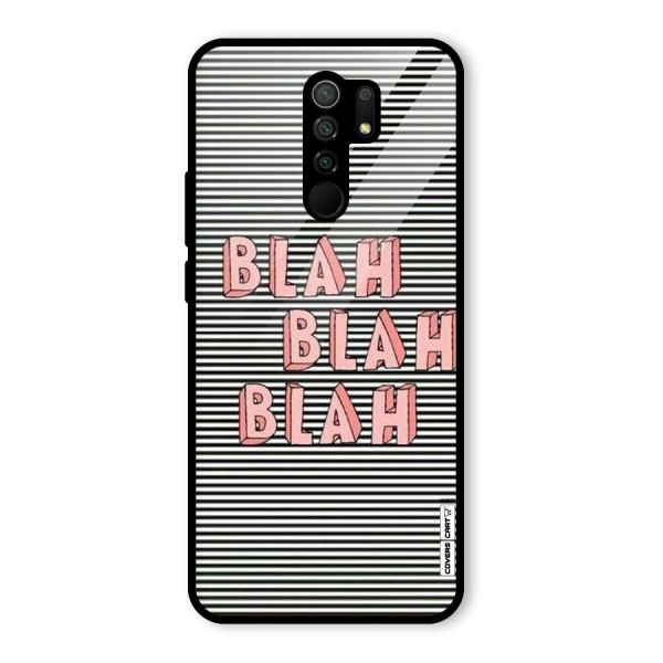 Blah Stripes Glass Back Case for Redmi 9 Prime