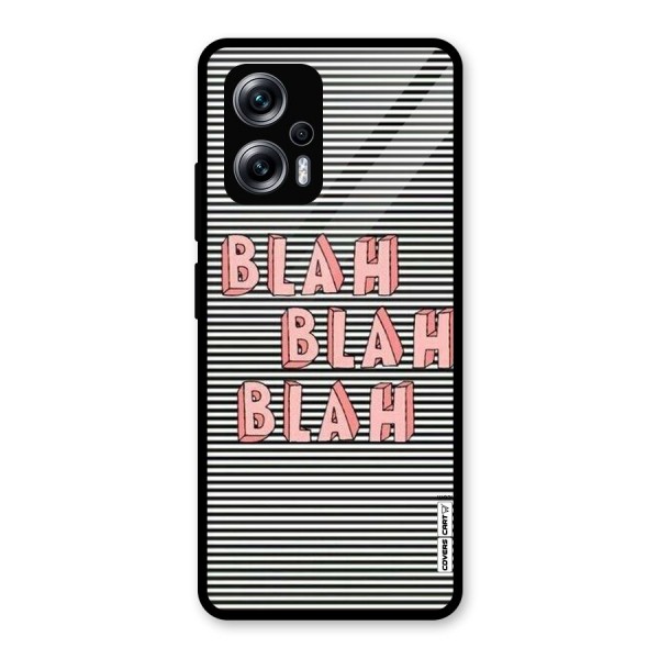 Blah Stripes Glass Back Case for Redmi K50i