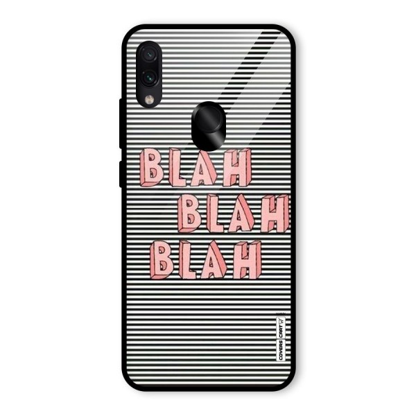 Blah Stripes Glass Back Case for Redmi Note 7