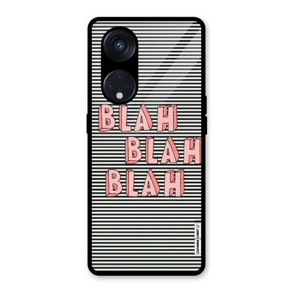 Blah Stripes Glass Back Case for Reno8 T 5G