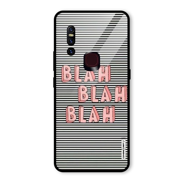 Blah Stripes Glass Back Case for Vivo V15