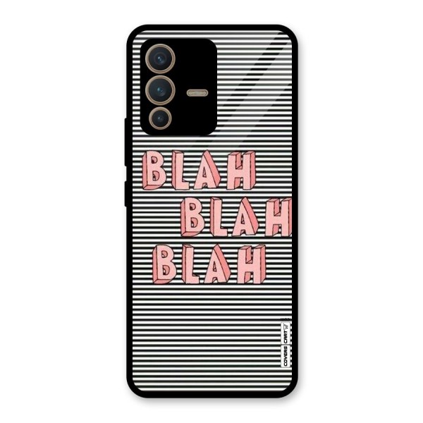 Blah Stripes Glass Back Case for Vivo V23 5G