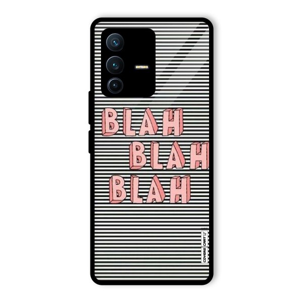 Blah Stripes Glass Back Case for Vivo V23 Pro