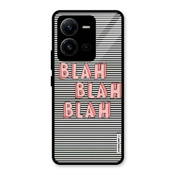 Blah Stripes Glass Back Case for Vivo V25