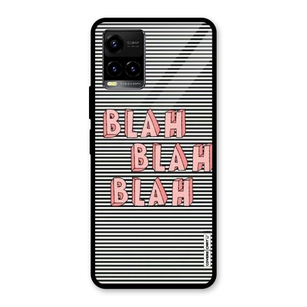 Blah Stripes Glass Back Case for Vivo Y33s