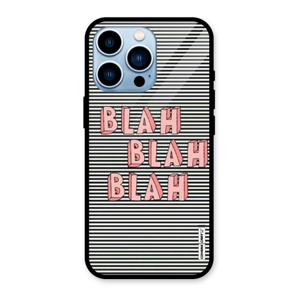 Blah Stripes Glass Back Case for iPhone 13 Pro