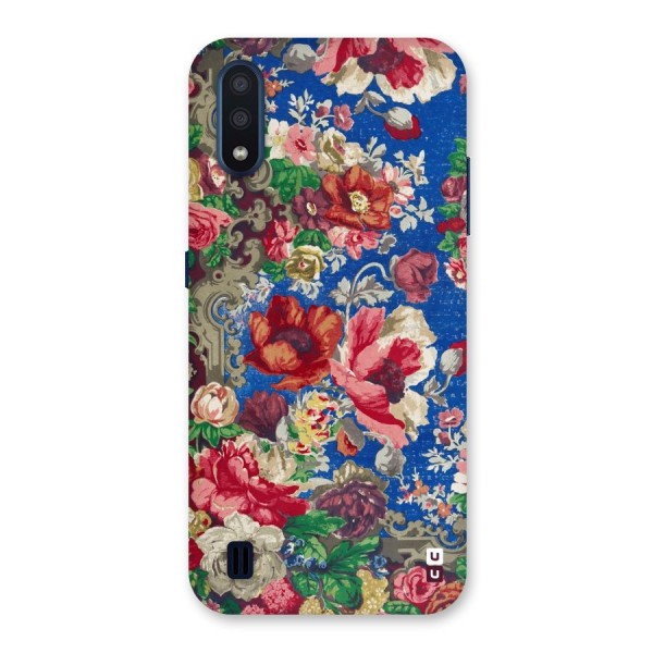 Block Printed Flowers Back Case for Galaxy M01