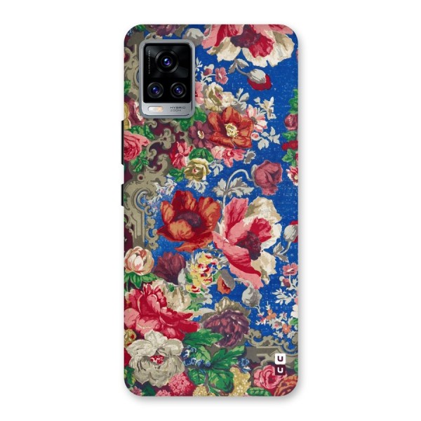 Block Printed Flowers Back Case for Vivo V20 Pro