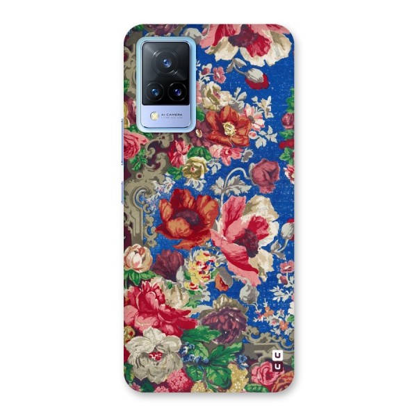 Block Printed Flowers Back Case for Vivo V21 5G