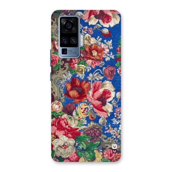 Block Printed Flowers Back Case for Vivo X50 Pro