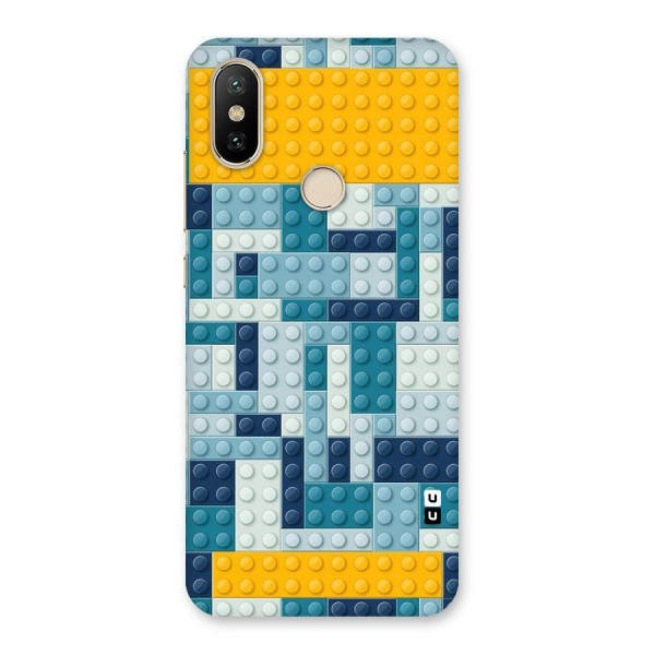 Blocks Blues Back Case for Mi A2