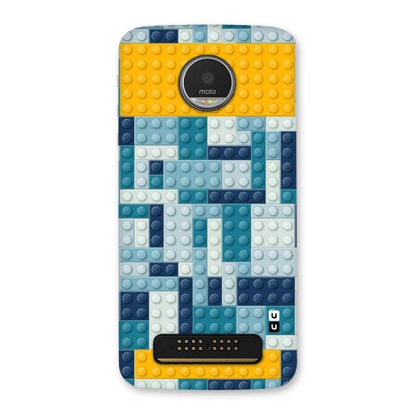 Blocks Blues Back Case for Moto Z Play