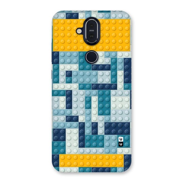 Blocks Blues Back Case for Nokia 8.1