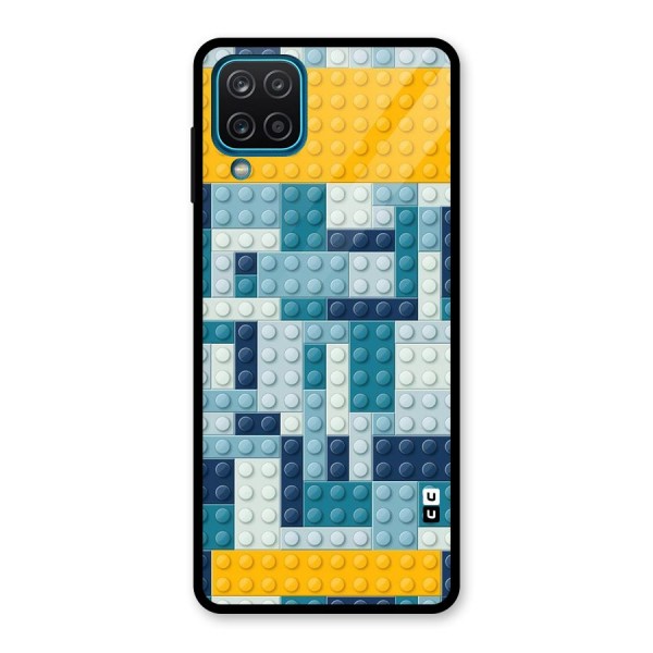 Blocks Blues Glass Back Case for Galaxy A12